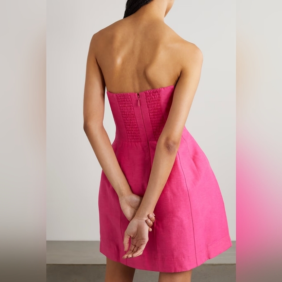 AJE Strapless Pink Mini Linen Dress NWOT Sz US 4 - Picture 4 of 9